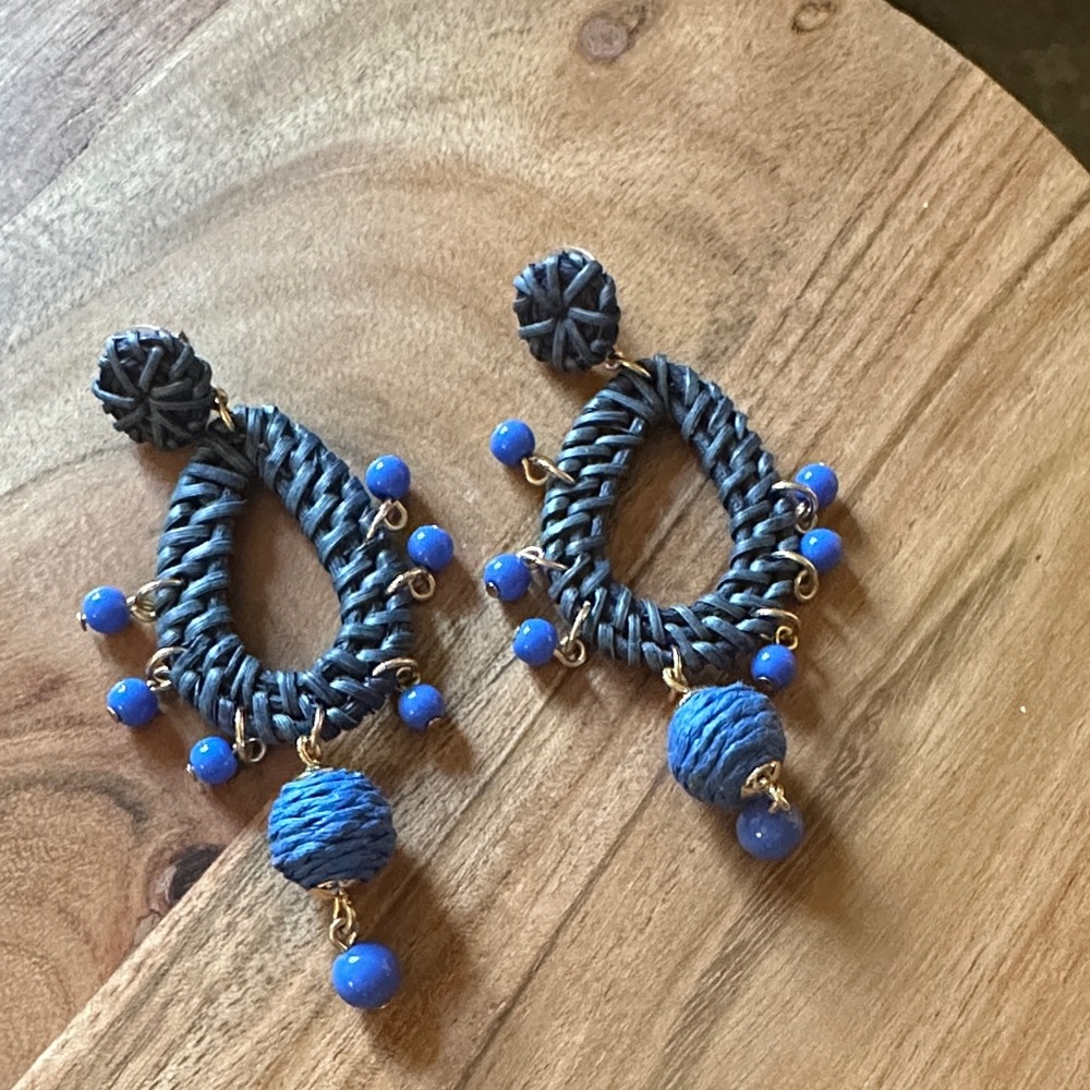 ❤️FINAL❤️ Lilly Pulitzer Navy and Royal Blue Woven Earrings